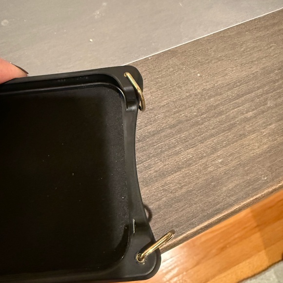 Bandolier Black Leather Phone Case with Gold Accents for iPhone 13 Pro Max - Picture 3 of 5